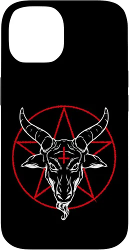 Vista 4 de iPhone 12/12 Pro Baphomet cabra - Estuche Satánico Pentagrama