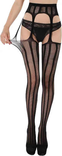 Vista 3 de 4 pares de medias de encaje para mujer, medias de malla para vestir