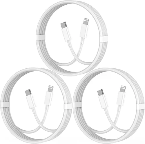 Vista 8 de Paquete de 2 cables USB C a Lightning, cargador tipo C de 10 pies, cable de carga rápida compatible con Apple iPhone 14/14 Pro/14Pro Max/13/13