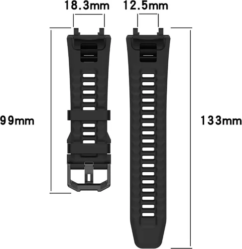 Vista 2 de E ECSEM Correa compatible con Amazfit T-Rex 2 - Correa de repuesto de silicona suave para reloj inteligente Amazfit T-Rex 2, accesorios