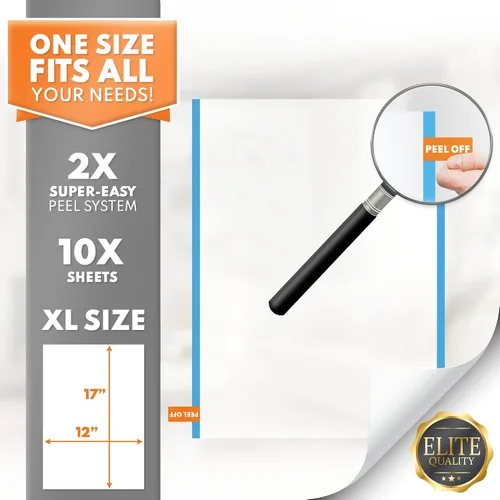 Vista 5 de Protector de sofá para arañazos para gatos, 10 hojas XL, transparente (casi invisible), extra duradero, fácil de personalizar, protector de muebles