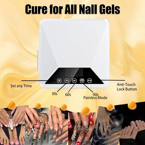 Vista 6 de Lámpara de pie UV, lámpara UV recargable de 78 W para pies, secador de uñas LED con soporte telescópico oculto, esmalte de uñas inalámbrico