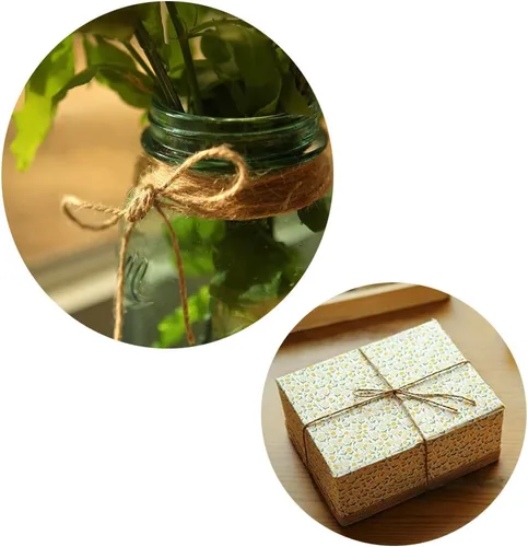 Vista 7 de Cuerda de yute natural de 3 capas de 328 pies para envolver regalos, cuerda de jardín para manualidades, manualidades y aplicaciones de jardinería
