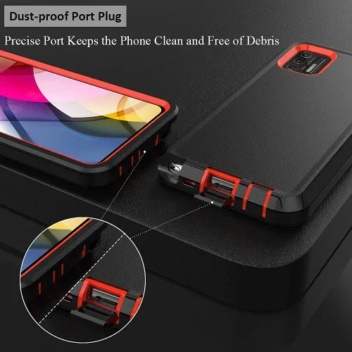 Vista 5 de TENCO Funda compatible con Moto G Stylus (2021), no compatible con 5G, con protector de pantalla, resistente, a prueba de golpes, funda con clip