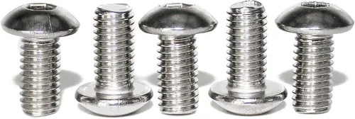 Vista 12 de 100 piezas M4-0.70 x 6 mm Tornillos de cabeza de botón con casquillo hexagonal, acero inoxidable 18-8, llave hexagonal Allen, ISO 7380