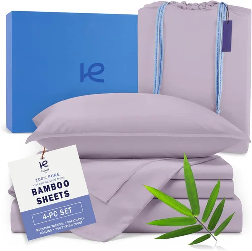 Vista 16 de Kickoff - Juego de sábanas de bambú de viscosa de tamaño individual, 3 piezas, 100% viscosa de bambú orgánico, juego de sábanas refrescantes