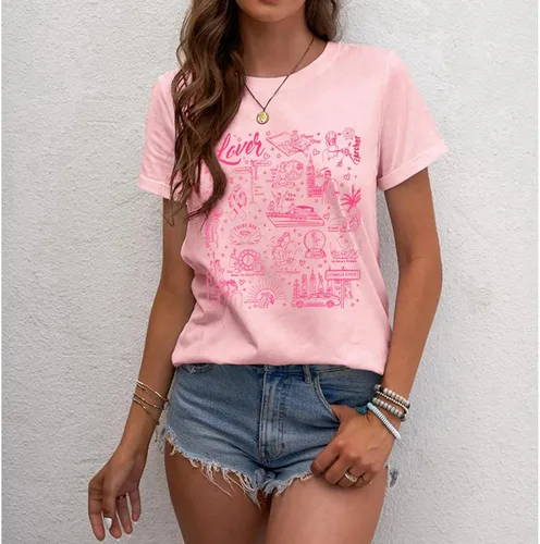 Vista 3 de Camisetas de álbum de música para mujer, camiseta de concierto, diseño gráfico de música country You Need to Calm Down Lover Fans Gift Tees Tops