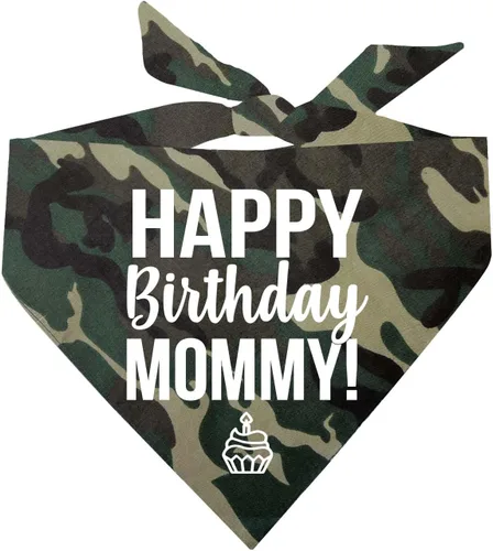 Vista 7 de Bandana para perro Happy Birthday Mommy! - Bandana para perro, triángulo ajustable 100% algodón, fabricada en Estados Unidos, cumpleaños, tema