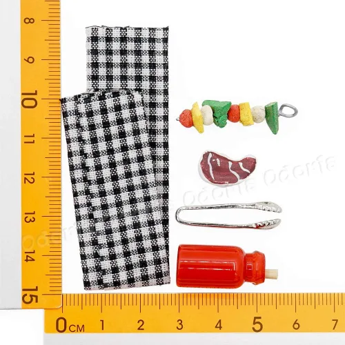Vista 4 de Odoria 1/12 Parrilla de barbacoa en miniatura Accesorios para exteriores