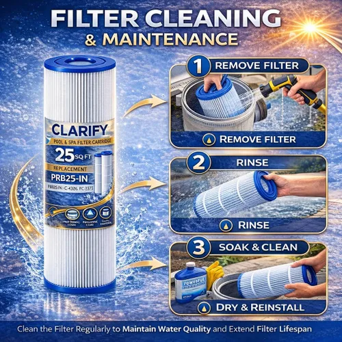 Vista 7 de CLARIFY Cartucho de filtro para bañera de hidromasaje de instalación directa, reemplace C-4326, PRB25-IN, FC-2375, FC-2370, 3005845, 17-2327