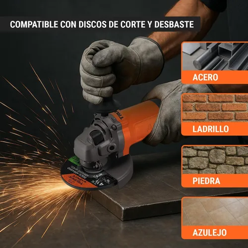 Vista 5 de Amoladora angular 4-1/2 ', profesional, 800 W