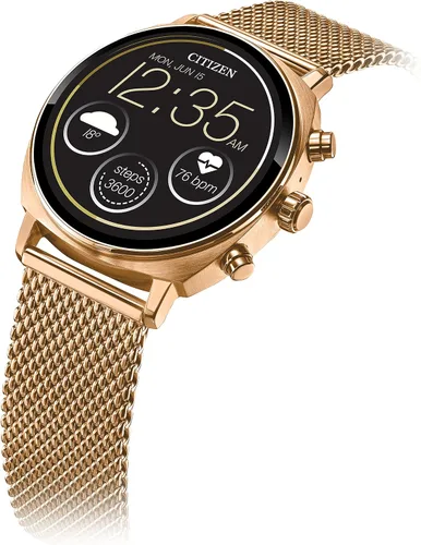 Vista 2 de Citizen CZ Smart PQ2 - Reloj inteligente unisex de 1.614 in con aplicación YouQ con IBM Watson® AI y NASA Research, Wear OS por Google, recursos Oro