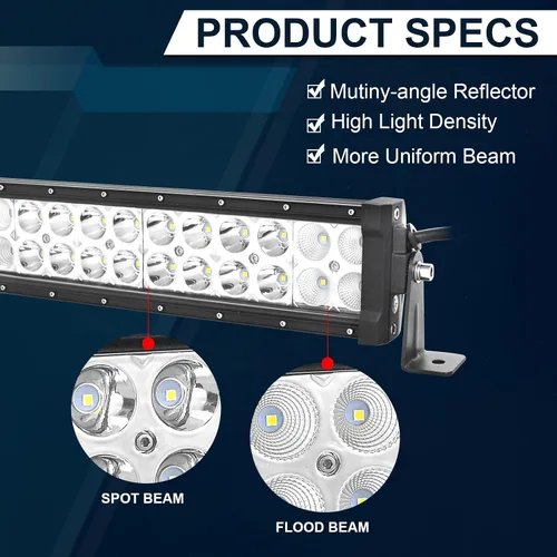 Vista 3 de Willpower 13 en 16 pulgadas 72W Spot Flood Combo LED Barra de luz de trabajo para camión coche ATV SUV 4X4 Jeep Truck lámpara de conducción