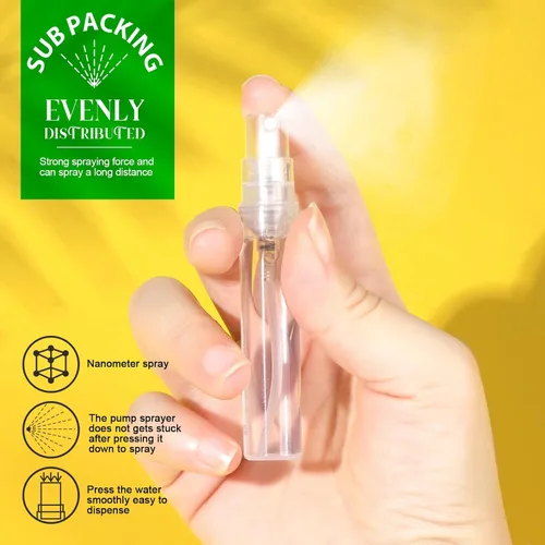 Vista 3 de Teenitor Mini botella de aerosol, 20 unidades, botella de perfume recargable de viaje de 0.2 fl oz, botella de perfume de niebla fina, mini