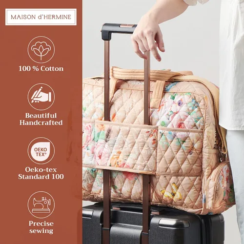Vista 2 de Maison d' Hermine Bolsas de fin de semana para mujer, de algodón, acolchadas, para equipaje nocturno, bolsa de fin de semana para hombres, regalos