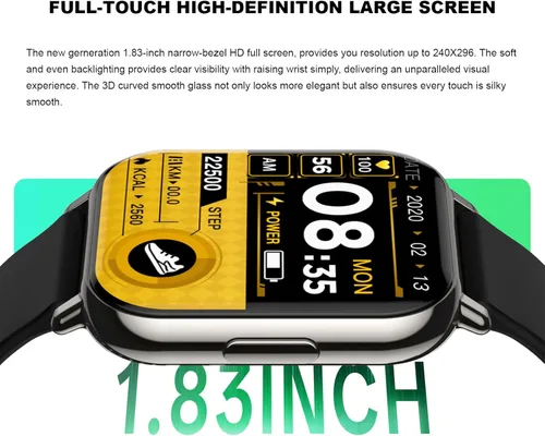 Vista 3 de Q&F Tech C7Pro - Reloj inteligente para seguimiento de salud y fitness, presión arterial y oxígeno/frecuencia cardíaca, sueño, deportes, llamada