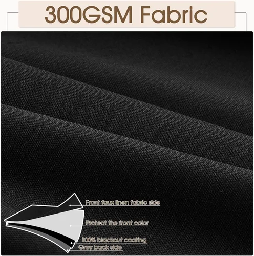 Vista 3 de Cortinas 100% opacas de 96 pulgadas de largo para sala de estar, dormitorio, verano, aislamiento térmico, lino sintético, cortinas opacas de techo a