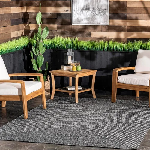 Vista 17 de nuLOOM Wynn Alfombra de Área Trenzada para Interiores/Exteriores, 3x5, Bronceado Wynn Tan