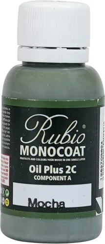 Vista 115 de Rubio Monocoat Muestra de Tinte y Acabado para Madera - Niebla 5% Aceite Plus Parte A Aceite de linaza para madera de secado rápido y ecológico