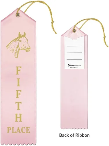 Vista 6 de RibbonsNow Cintas de espectáculo de caballos 1er - 6º lugar - 72 cintas en total - 12 cada lugar con tarjeta y cuerda