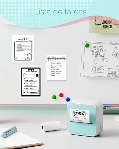 Vista 10 de Mini impresora de calcomanías – Impresora de calcomanías de cápsulas de impresión y 3 rollos de papel, térmica portátil para fotos con aplicación