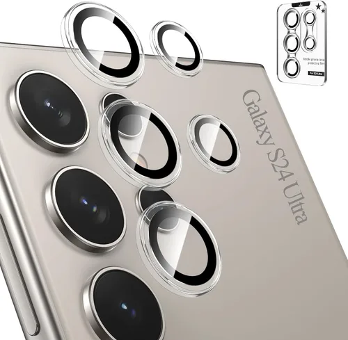 Vista 17 de Tensea Protector de lente de cámara Samsung Galaxy S22 Ultra, protector de pantalla de vidrio templado 9H, anillo individual de metal para S22 Ultra