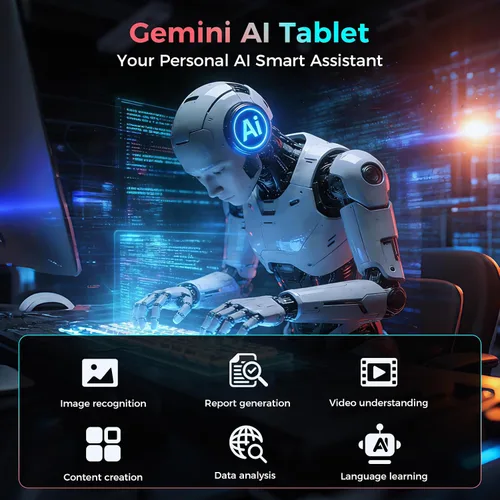 Vista 4 de Tableta con teclado, tableta Android 15 2026 con 26GB+256GB+2TB Expand, Tablet PC de 10 pulgadas con 8 núcleos, Gemini AI, WiFi 5G, 8000mAh, BT5.0
