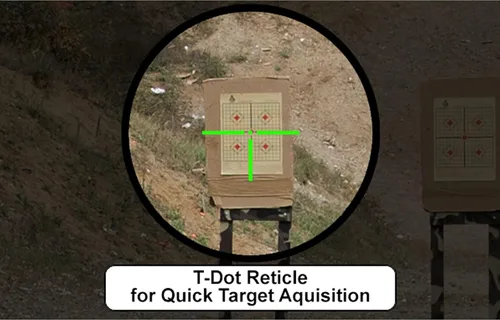 Vista 3 de UTG Mira de 6 pulgadas ITA rojo/verde CQB con punto T con soporte QD compensado