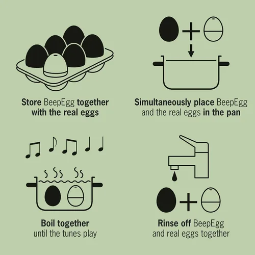 Vista 4 de Space BeepEgg - Temporizador de huevos para hervir huevos - Olla musical para huevos suaves, medianos y duros, aptos para alimentos, temporizador