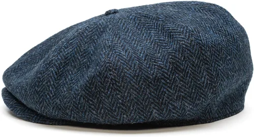 Vista 11 de Sterkowski Peaky Gorra 100% Harris Tweed Newsboy para hombres y mujeres Caliente clásico elegante sombrero de 8 paneles Cuadros marrón/azul