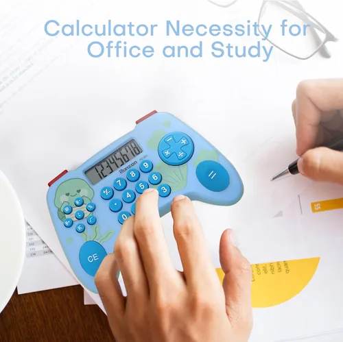 Vista 5 de Calculadoras azules Básicas para Profesores Básicos Oficina, Matemáticas Electrónicas, Suma, Resta, División y Multiplicación