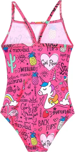 Vista 2 de Trajes de baño de una pieza para niñas, multicolor, para verano, playa, para niños de 2 a 10 años