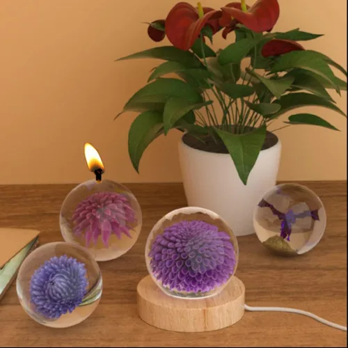 Vista 2 de 2 moldes de resina de esfera grande de 4 pulgadas, 3 pulgadas, transparente, 3D, sin costuras, de silicona, para preservación de flores, bricolaje