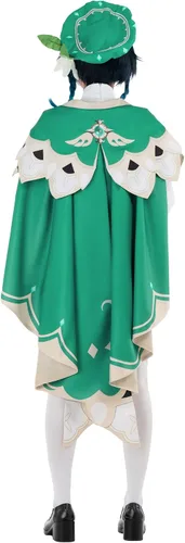 Vista 3 de Cosplayfm Disfraz de anime para mujer con capa y accesorio de cintura de plumas para cosplay