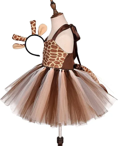 Vista 6 de OBEEII Conjunto de disfraz de animal de tigreleopardocebra con cola de aro para el pelo, disfraz de Halloween