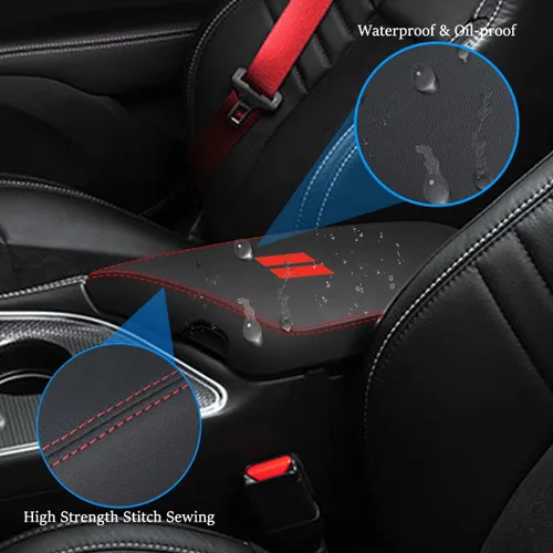 Vista 5 de para Dodge Challenger 2015-2023 Funda para Reposabrazos de Coche, Resistente al Agua, Fundas para Consola Central, Fundas de Protección contra