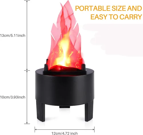 Vista 8 de ele ELEOPTION Luz LED electrónica de efecto simulado de llama de fuego falsa, sin calor base de soporte de llamas artificiales de Halloween, centro