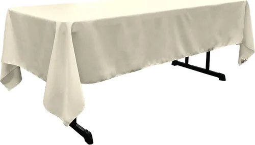 Vista 161 de LA Linen Mantel rectangular lavable de popelín de poliéster, resistente a las manchas y a las arrugas, cubierta de mesa 60x84, mantel de tela