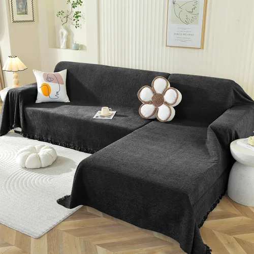 Vista 25 de OstepDecor Funda bohemia para sofá modular de 2 piezas, funda de sofá en forma de L, funda de sofá de felpilla lavable para perros, manta funda