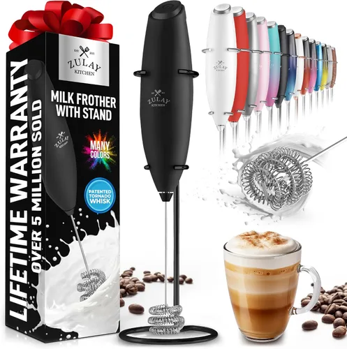 Vista 562 de Zulay Milk Boss Espumador de leche potente manual, hace espuma para latte, batidor para mezclar bebidas, café, miniespumador para capuchino, frappé
