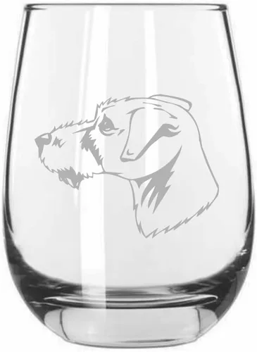 Vista 481 de Shar Pei (chino) - Vaso de vino sin tallo grabado para perro, 15.25 onzas