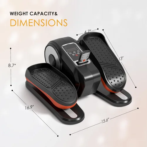 Vista 2 de Máquina elíptica para debajo del escritorio para personas mayores – Mini ejercitador de pedales para las piernas, compacto, silencioso y portátil