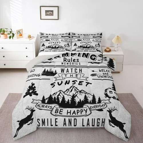 Vista 44 de Erosebridal American Flag Twin Comforter Set Army Green Camo Bedding Set for Kids Boys Girls Bear Claw Hunting Theme Bed Set Camoflage Camping