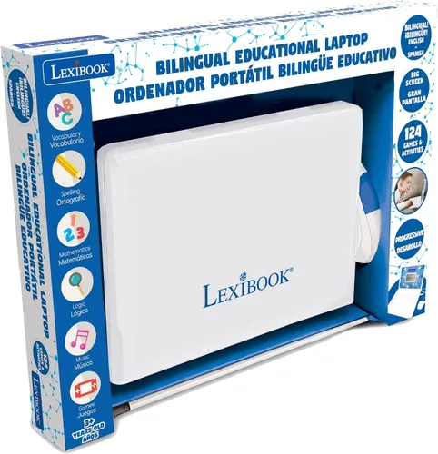 Vista 4 de Lexibook - Ordenador portátil educativo y bilingüe español/inglés - Juguetes para niños con 124 actividades para aprender matemáticas