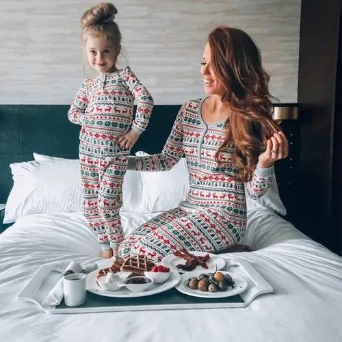 Vista 3 de Oriental eLife Pijamas de Navidad para la familia, conjuntos de pijamas familiares de Navidad a juego, ropa de dormir familiar de Navidad 2023