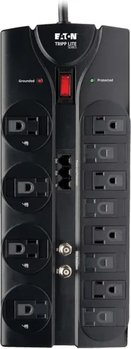 Vista 8 de Tripp Lite HDMI sobre kit para placas de pared extensoras dobles Cat5/Cat6, transmisor y receptor 2 12 enchufes + TEL/TV Negro