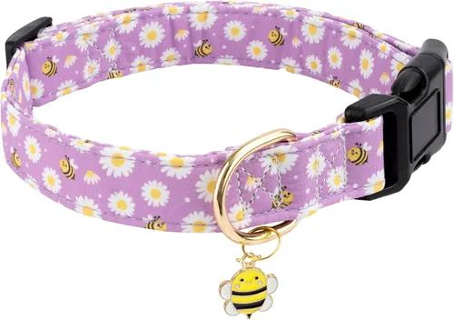 Vista 8 de Collar de algodón para perro, suave y lindo con diseño estampado de limón para hembras, hembras, machos, collar de mascota con hebilla ajustable