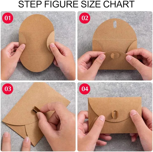 Vista 6 de Primbeeks 100 piezas de sobres premium para tarjetas de regalo, sobres para tarjetas de regalo de 4 x 2.8 pulgadas, sobres lindos de papel kraft