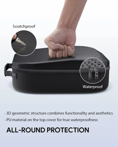 Vista 6 de AUBIKA Juego de accesorios 8 en 1 para MetaOculus Quest 2, incluye correa para la cabeza Elite + funda de transporte rígida + cubierta frontal