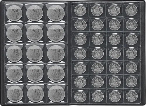Vista 5 de Álbum de Monedas para Coleccionistas, 340 Fundas, Libro Organizador de Monedas, Caja de Exhibición y Almacenamiento, Suministros para Organizar